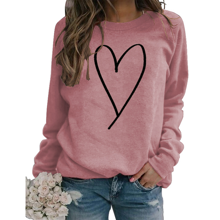 Mujeres Sudadera Manga Larga Sudaderas Con Capucha Y Sudaderas Impresión Moda Forma De Corazón display picture 36