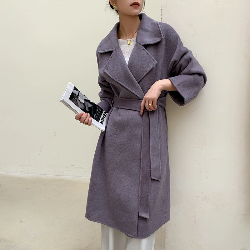 Демисезонное двустороннее кашемировое модное Woolen trench coat, корейский стиль, свободный крой