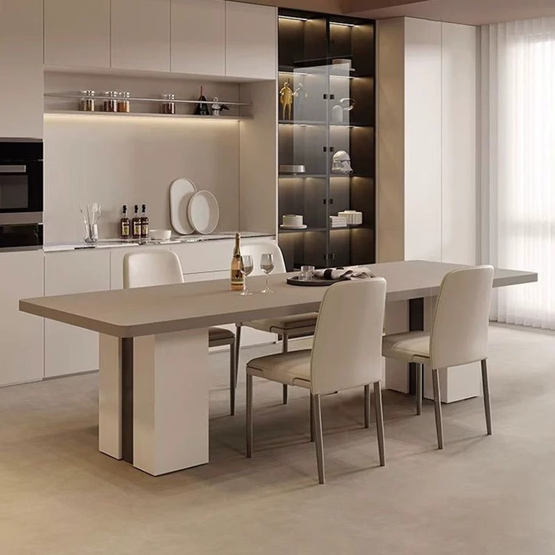 Italian Normcore Dining Table Modern Simple Home Household Rectangular Cream Style Slate Restaurant Large Apartment Table
