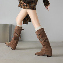 淘宝抖音小红书分销货源全皮高靴烟筒成年时装靴其他订货工厂直供