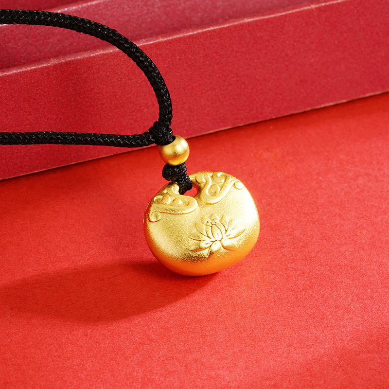 Vietnam arena oro gordito fu collar de loto al por mayor chapado en oro tuo collar de aleación de cobre de las mujeres de la joyería del estilo nacional de suministro directo de fábrica