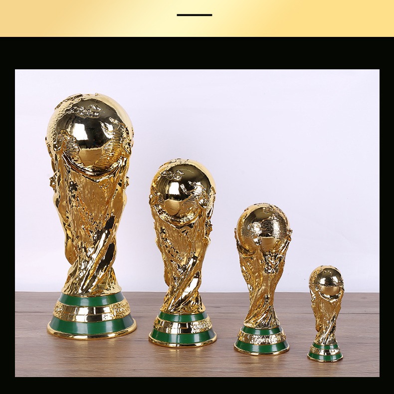 Trofeo de la Copa Mundial de Fútbol de Catar, Recuerdos para Fanáticos, Trofeo Galvanizado Personalizable, Venta al Por Mayor del Fabricante