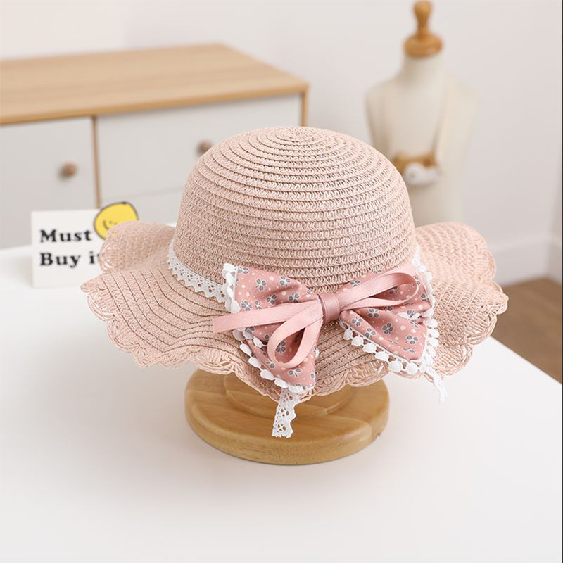 Girl'S Gender Girl's Sweet Bow Knot Straw Hat