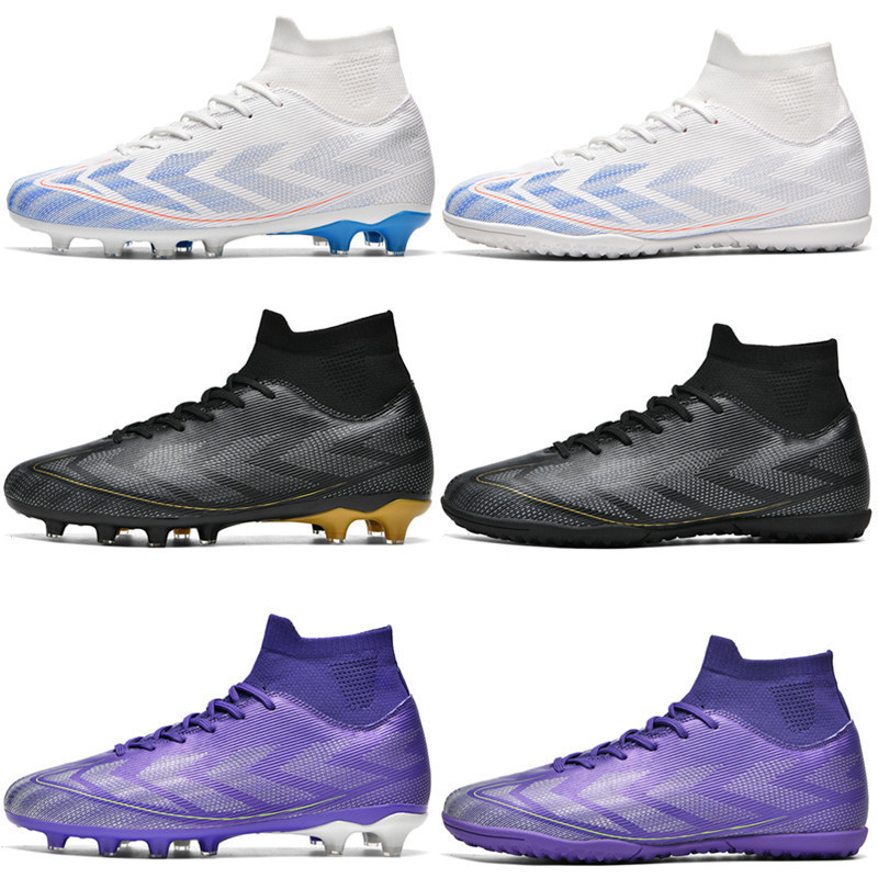 Zapatos de Fútbol de Caña Alta TF de Caucho Ligero para Césped Artificial y Tierra Dura