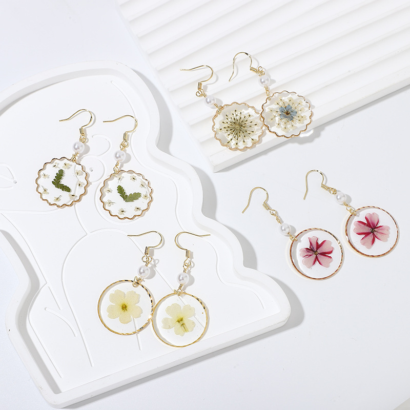 20g Weight Wholesale Jewelry Cute Sweet Flower Resin Flowers Ear Hook