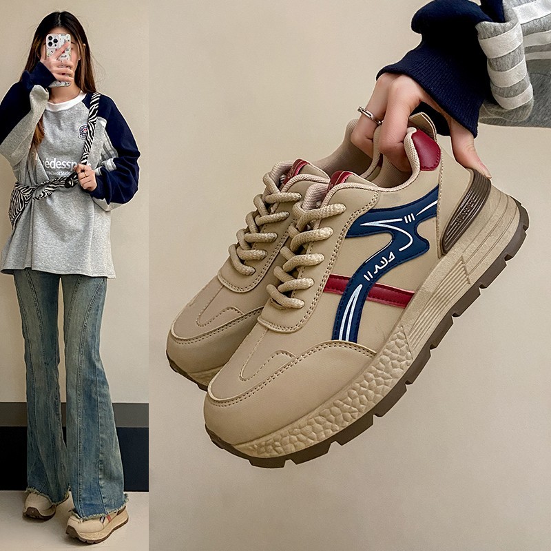 2025 primavera nuevos zapatos de papá para mujeres con suela gruesa, zapatos casuales para mujeres antideslizantes, zapatos deportivos ligeros con suela suave