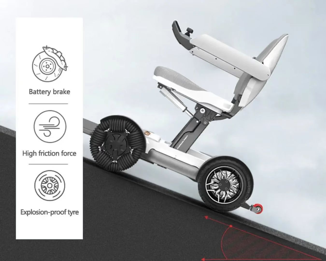 Amazon Cross-Border Mobile Phone-Controlled One-Touch Folding Electric Mobility Scooter for Disabled People, Electric Wheelchair, Electric Four-Wheeler