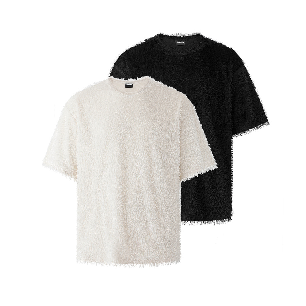 MR设计感小众短袖T恤男士韩系慵懒风穿搭夏季宽松圆领半袖上衣