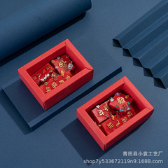 Creative resin New Year fridge magnet, lucky cat Chinese style New Year couplets, national trend text decorative fridge magnets, wholesale