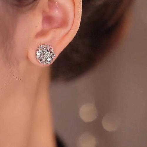 No piercing magnetic earrings ear clips  new trendy rhinestone niche high-end sense magnet ear bone clip earrings
