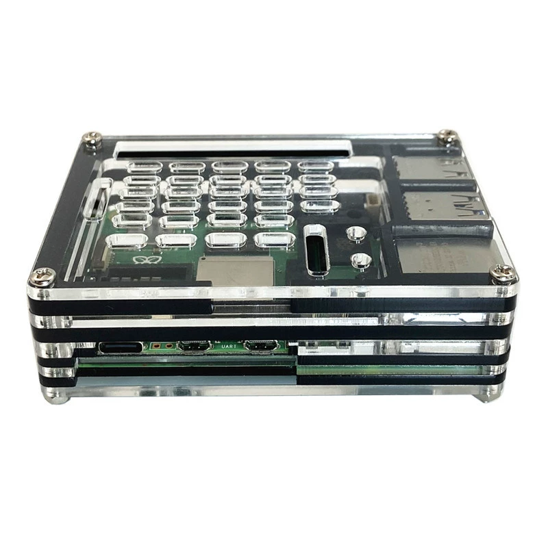 Пластиковый корпус Raspberry Pi 5 поколения 210 совместимый PWM управление температурой радиатор активного охлаждения прозрачный корпус Raspberry Pi 5B