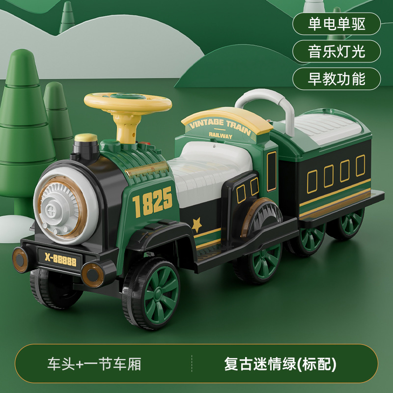 Control remoto de los niños de la vía del tren eléctrico portátil recargable niños y niñas cochecito eléctrico coche de juguete