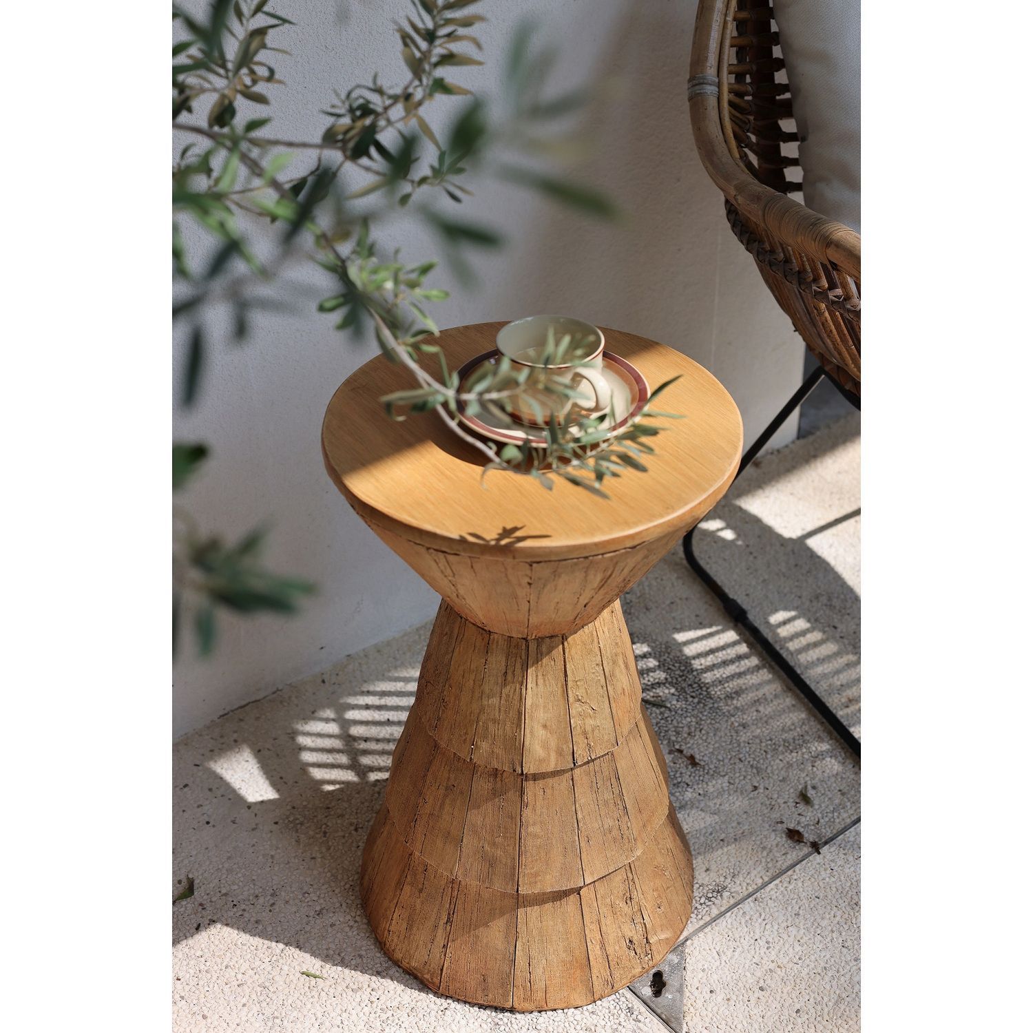 Medieval Style Flower Stand, Small Coffee Table, Balcony Small Tea Table, Single Sofa, Floor-Standing Ornaments, Side Table, Wabi-Sabi Style Bedside Table