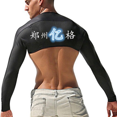 Cross-border European and American men's fetish patent leather outfit nightclub performance uniform seductive biker suit men's fetish underwear B328