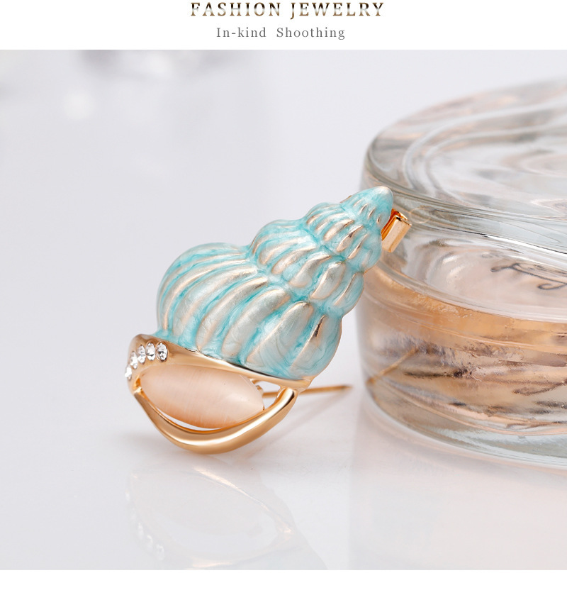 All Seasons Season Marine Style Simple Style Pin Conch Alloy Enamel Unisex Brooches