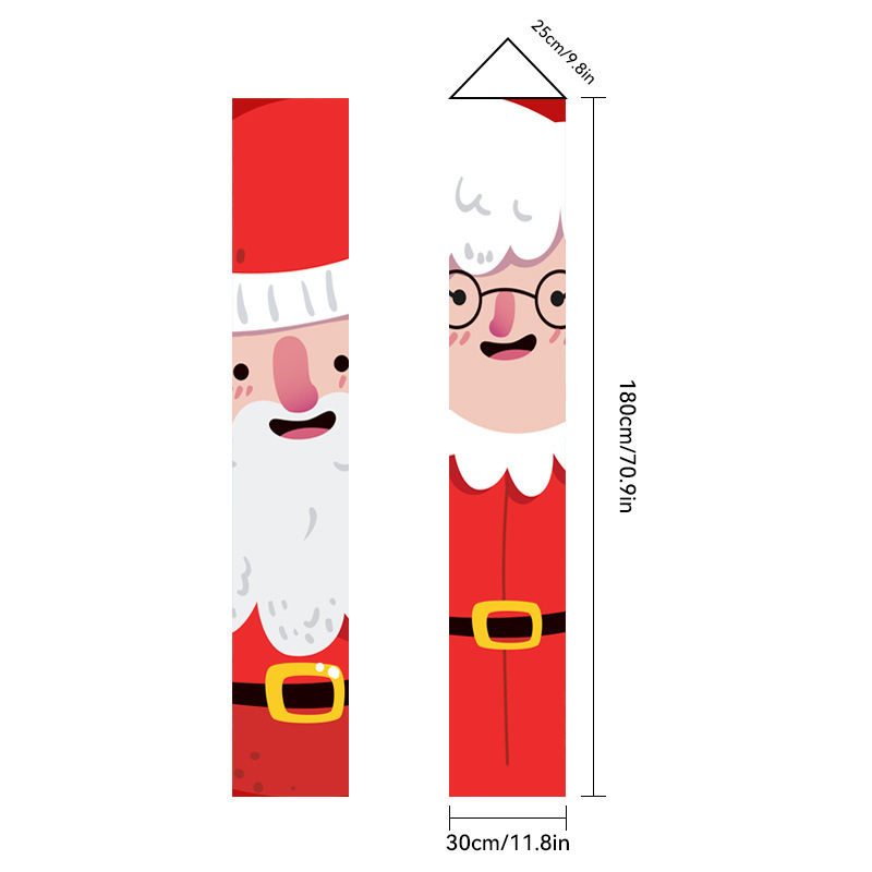 Amazonクロスボーダー新しいクリスマスカプレットドアカーテンお祭り雰囲気アレンジメントクリスマスフラッグ背景布バナー|undefined