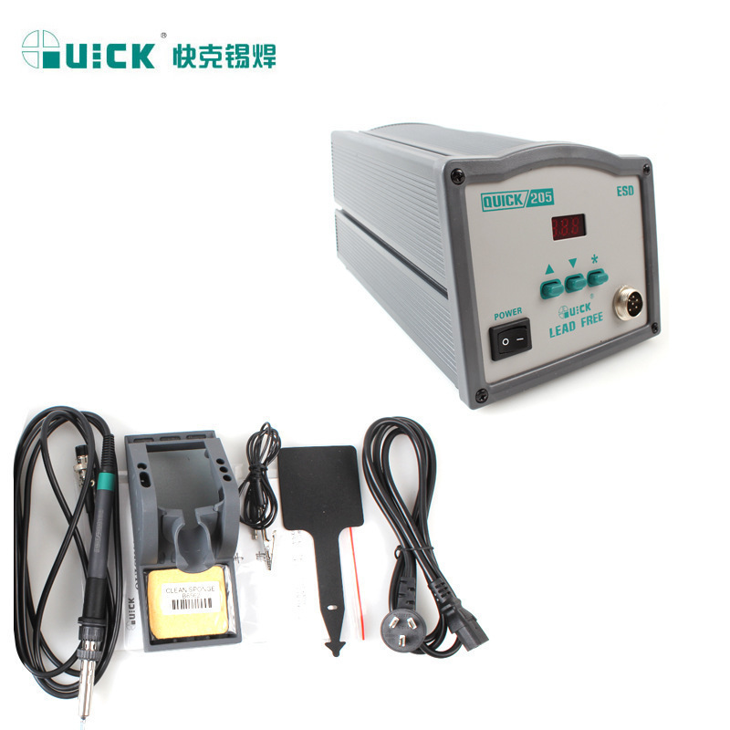 QUICK快克205数显焊台高频大功率150w恒温智能拆焊台维修烙铁