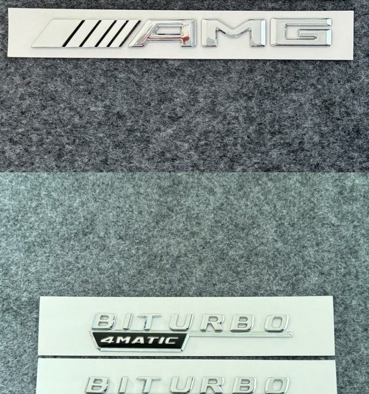 Mercedes-Benz car emblem, rear badge, E/C-Class, E300L/GLC/GLE/AMG/260L, alphanumeric and English lettering