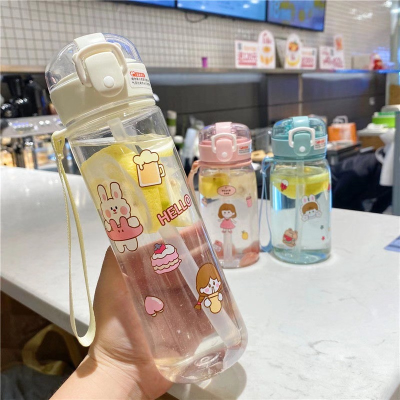 弾蓋カップかわいいシンプル大容量オフィス高颜値プラスチックストローカップ宇宙カップ学生随行カップ|undefined