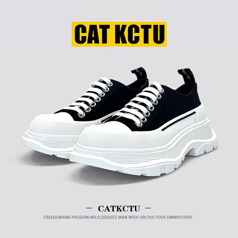 Putian High-End Mcqueen Canvas Shoes, Thick-Soled Height-Increasing Dad Shoes, Shock-Absorbing Sports Shoes, Couple's Casual Running Shoes Putian High-End Mcqueen Canvas Shoes, Thick-Soled Height-Increasing Dad Shoes, Shock-Absorbing Sports Shoes, Couple's Casual Running Shoes