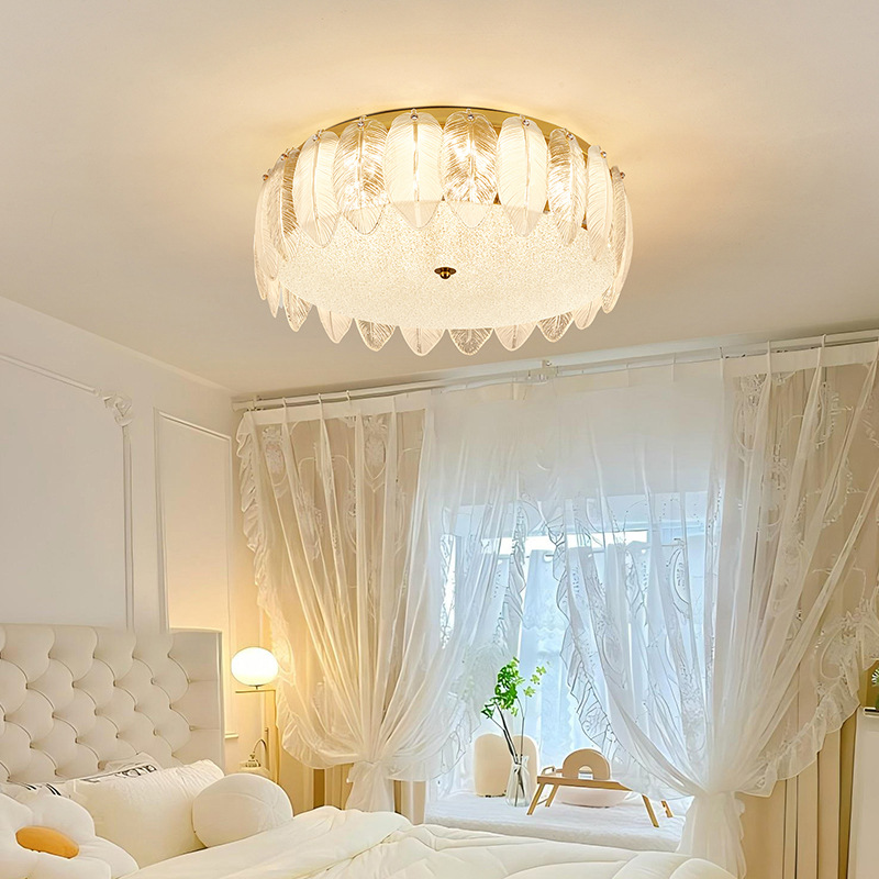 Gran vista del jardín de lujo luz de cristal luz de techo de espectros completos luz de escritorio francesa lámpara de dormitorio lámpara de alto nivel 413L