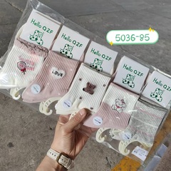 千足纺女款秋冬季中高筒棉袜子吸汗浅色系小清新棉袜子学院风