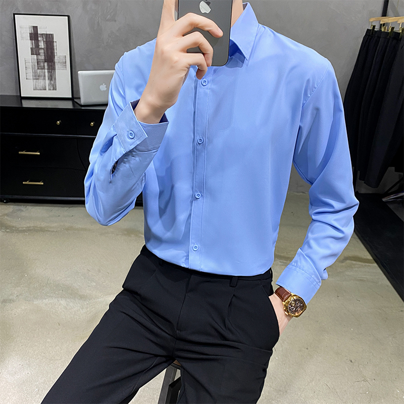 긴 소매 셔츠#하늘색