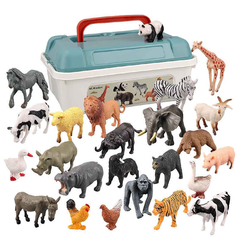 Los niños de simulación modelo animal traje de juguete elefante gorila tigre león hipopótamo Panda granja pequeño animal