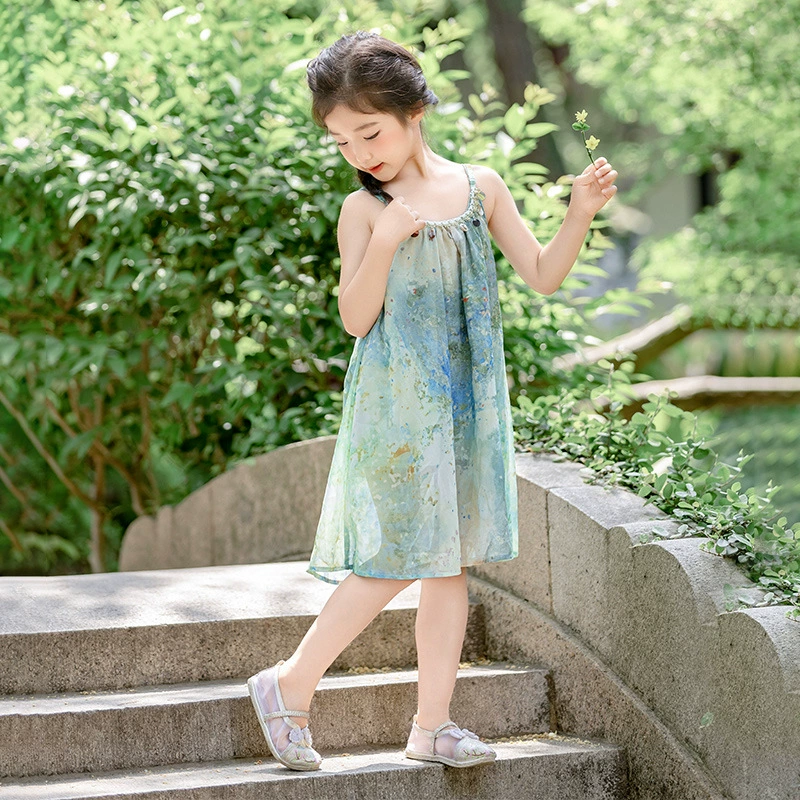 Summer slip dress, thin beach dress girl's for leisure, boho style, western style