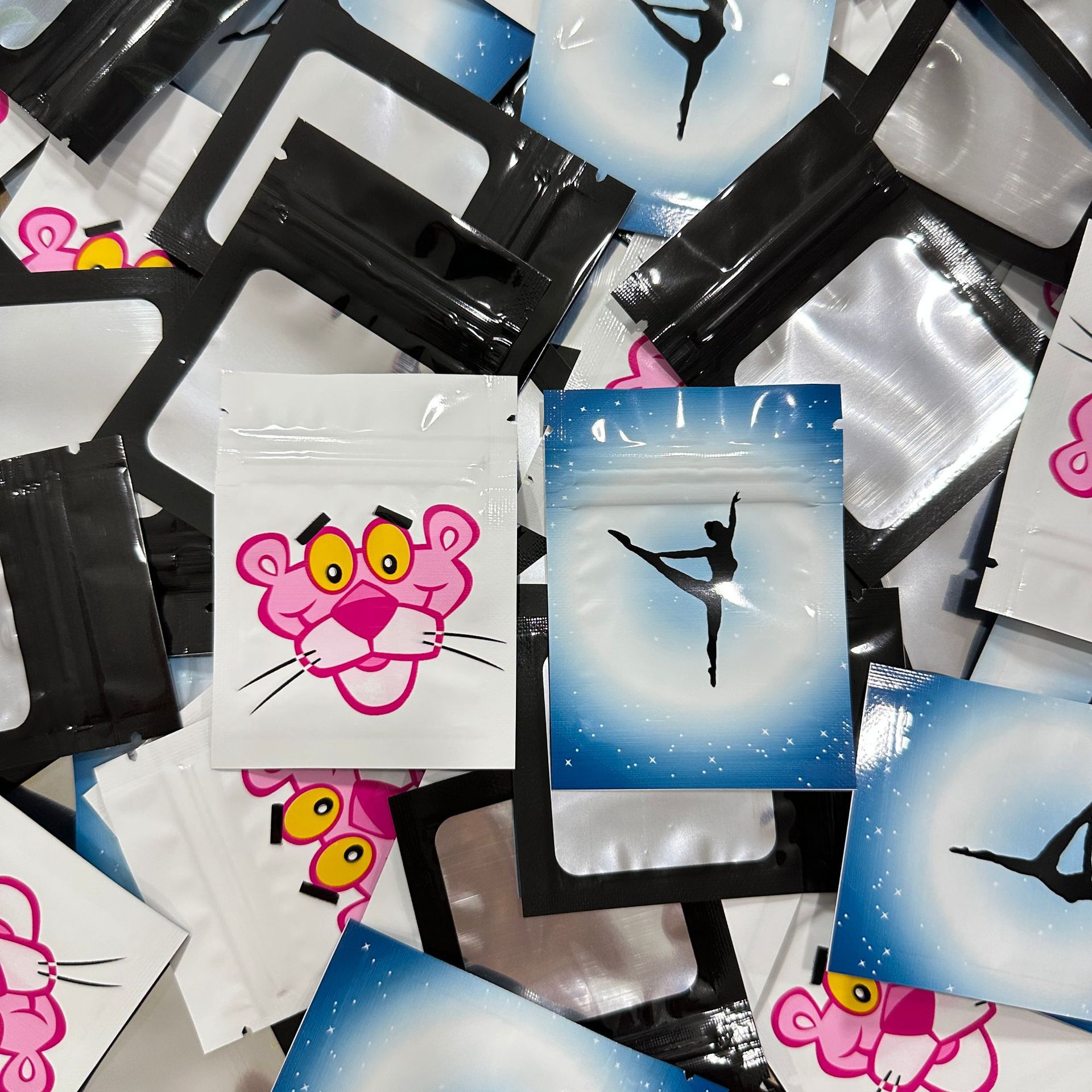 6x8cm 1g 单面透明卡通图案跨境外贸包装袋 100个一包价