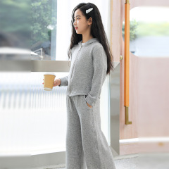 跨境欧美外贸女装2025秋季新款时尚拉链简约舒适长袖套装