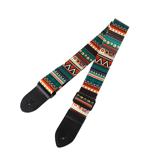 Guitar strap cordon 41/38 inch folk guitar with heat transfer polyester guitar ethnic style personality style guitar strap