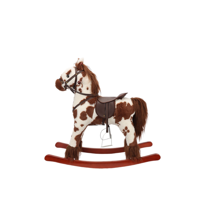 Caballo Mecedor de Peluche para Niños de Madera para Coordinación Mano-Ojo