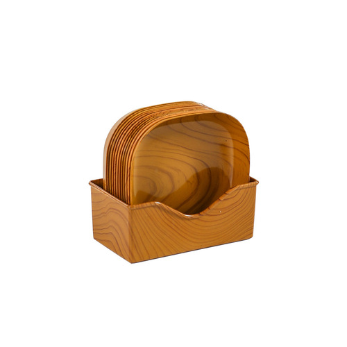 Household dining table spit bone plate wood grain square snack plate dry fruit tray dessert cake new year's plate plate