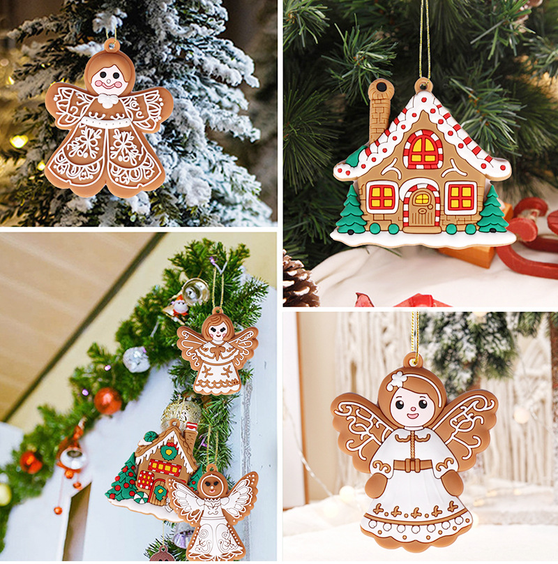 Christmas Cute Pastoral Gingerbread Pvc Indoor Party Festival Hanging Ornaments display picture 1