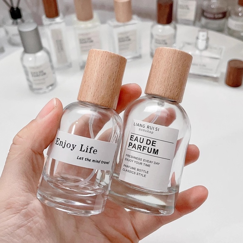 透明香水瓶木蓋香水分注瓶化粧品ガラスプレススプレー瓶包装メーカー卸売りスポット|undefined