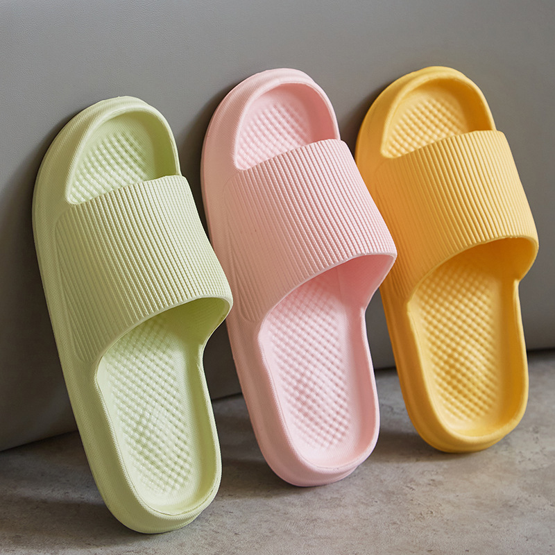 Stepping on excrement feeling couple sandals and slippers women's summer indoor home men's simple outer wear mute non-slip eva thick bottom