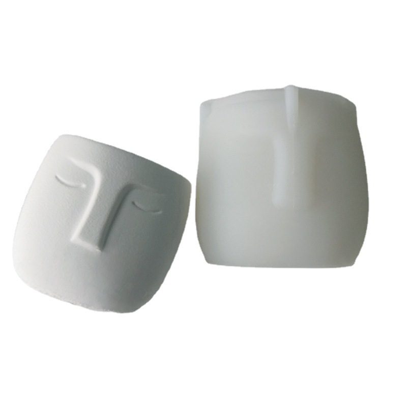 Creativo cara cemento maceta molde cristal epoxi molde de silicona DIY resina yeso maceta molde
