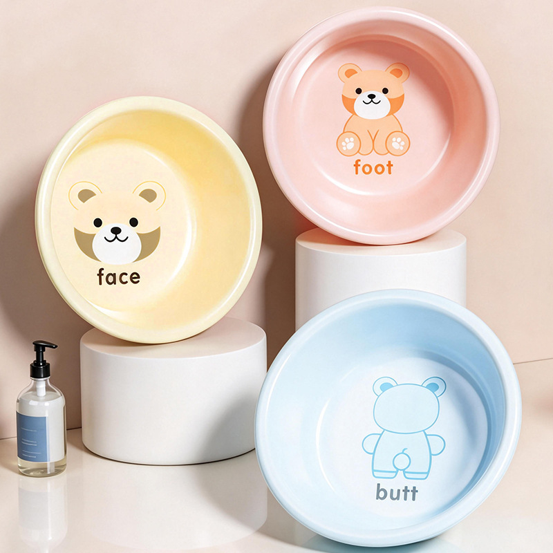 Antibacterial washbasin for home use, children's face washing basin, thickened durable plastic basin, large laundry basin for babies Antibacterial washbasin for home use, children's face washing basin, thickened durable plastic basin, large laundry basin for babies