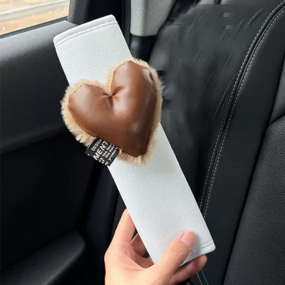 Seat Belt Shoulder Cover, Car: Sürətlər qutusu və əl tormozu başlıqları - kaliangmianxin-1-white-fabric-shoulder-pad