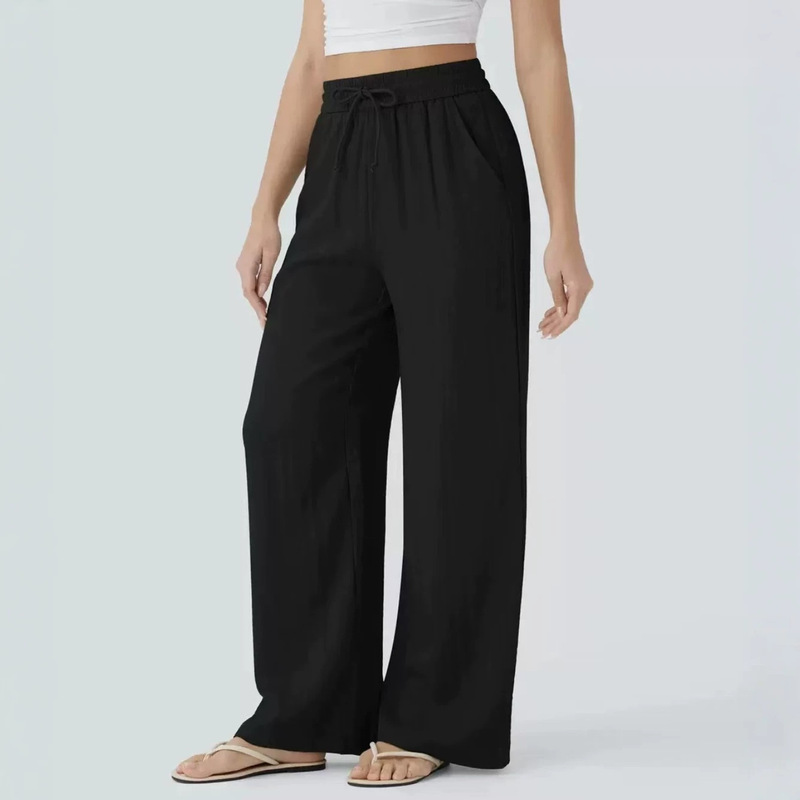 2026 Amazon High-Waisted Drawstring Side-Pocket Wide-Leg Casual Linen Pants, Flowy Wide-Leg Beach Pants with Elastic Waist 2026 Amazon High-Waisted Drawstring Side-Pocket Wide-Leg Casual Linen Pants, Flowy Wide-Leg Beach Pants with Elastic Waist