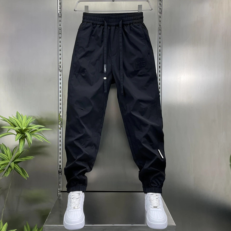 トレンディなブランド夏の薄いカジュアルパンツ男性のための 2025 新しいファッションレギンスハイエンド通気性速乾性スポーツパンツ|undefined