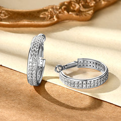 滿天星誇張大號耳環s925純銀輕奢高級感莫桑鑽石耳飾跨境直播新款