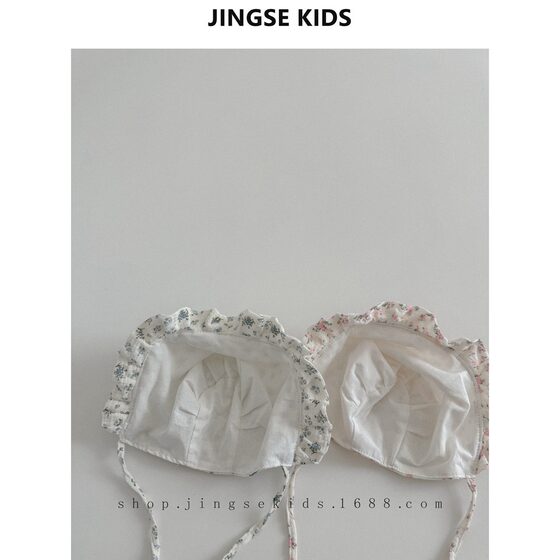 INS style western style floral super cute baby Court hat spring and autumn little month old baby go out all-match halogen protection door hat