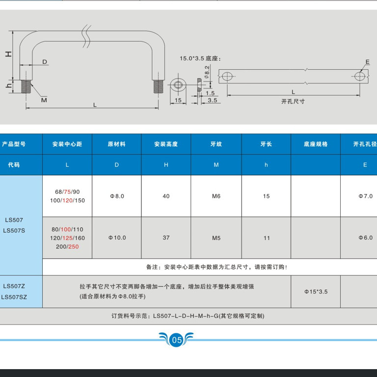 外螺纹拉手LS507把手外牙拉手提手电柜机箱五金配件工业风拉手|undefined