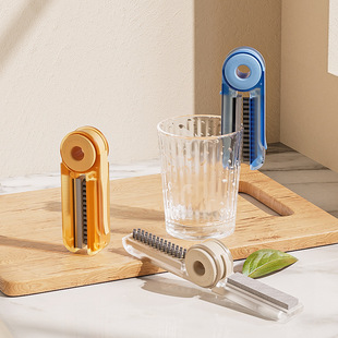 Four-in-one cup brush rotatable folding cup lid brush multifunctional Cup cleaning brush milk bottle brush groove gap brush