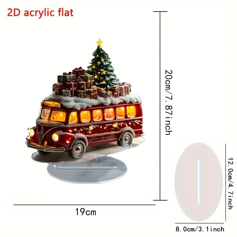 Transfronterizo acrílico 2D Navidad Snow House Santa Claus reno muñeco de nieve decoración de mesa