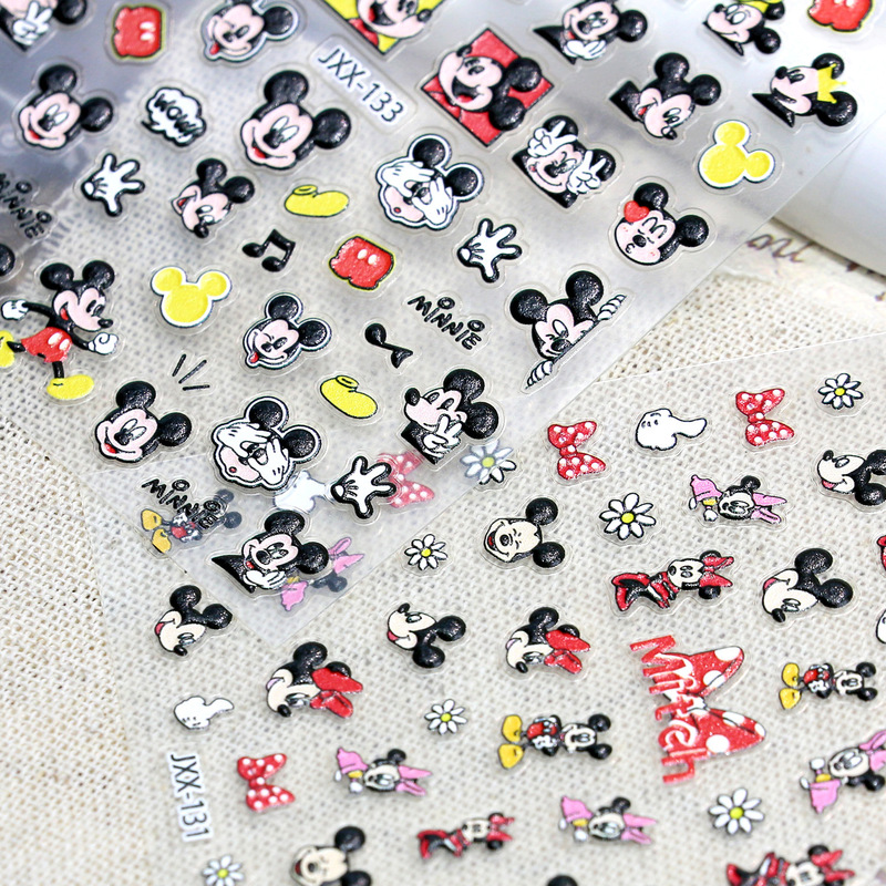 High-Looking, Cute and Soft Toy Story Mickey and Minnie Cartoon 5D Stereo Relief DIY Manicure Nail Stickers