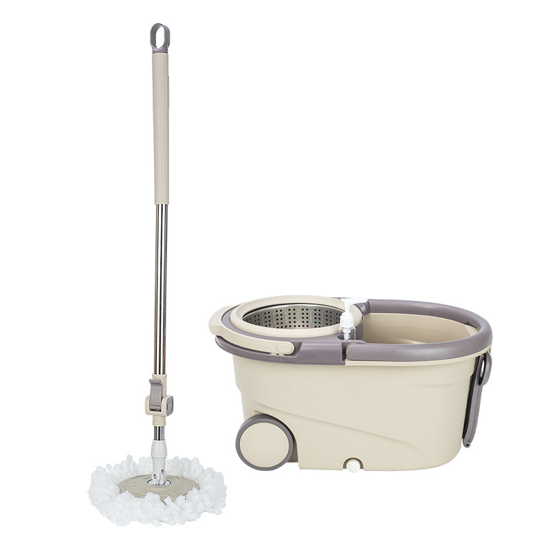 Cubeta de trapeador giratoria con prensa manual y rueda, desmontable, sin lavado a mano, al por mayor