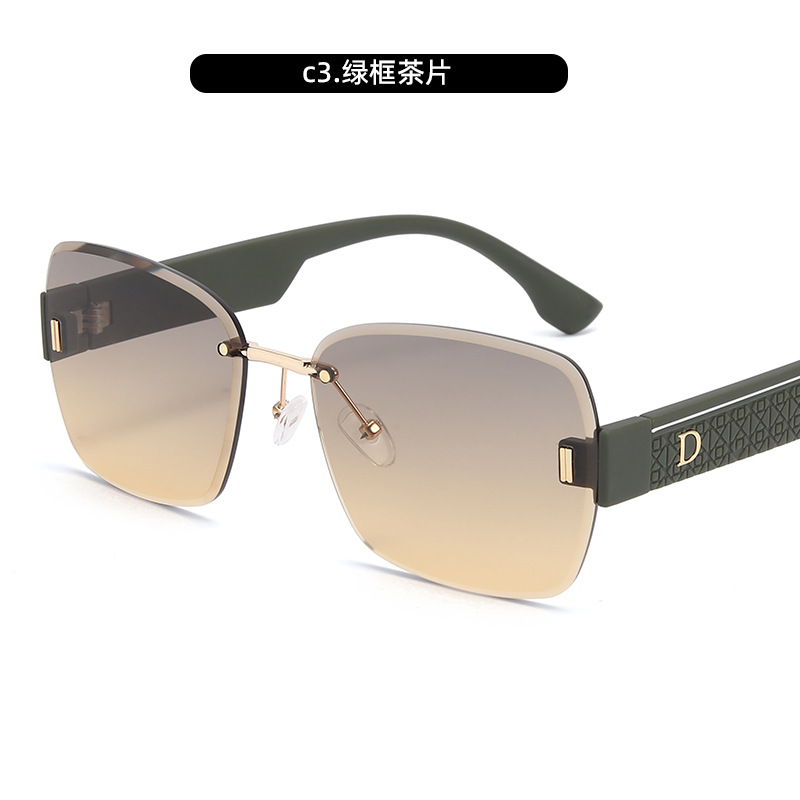 Nuevas gafas de sol de montura grande de moda, letras D, gafas de sombra para exteriores, celebridades de Internet personalizadas, gafas de sol de tiro callejero, transmisión en vivo